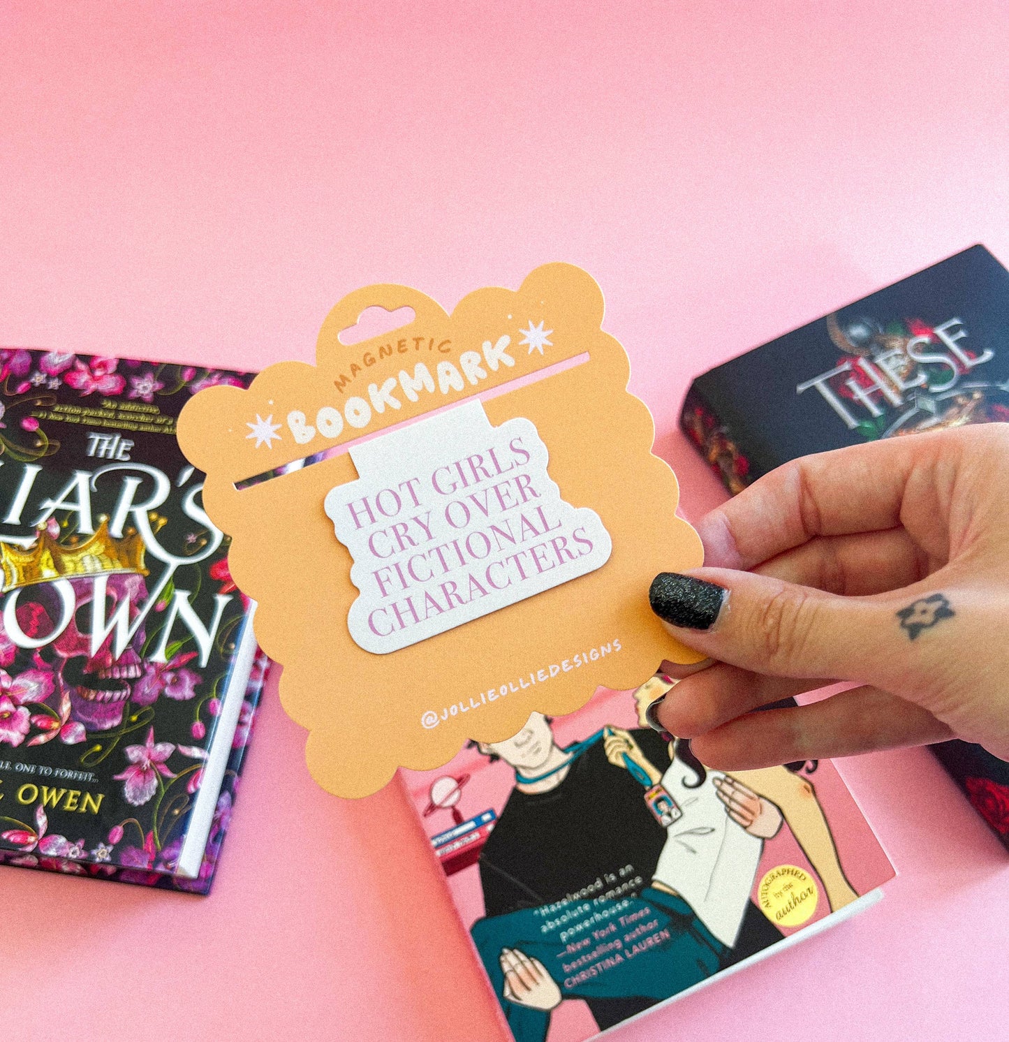 Hot Girls Cry Magnetic Bookmark-Pink