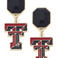 Texas Tech Red Raiders Rhinestone Enamel Logo Earrings