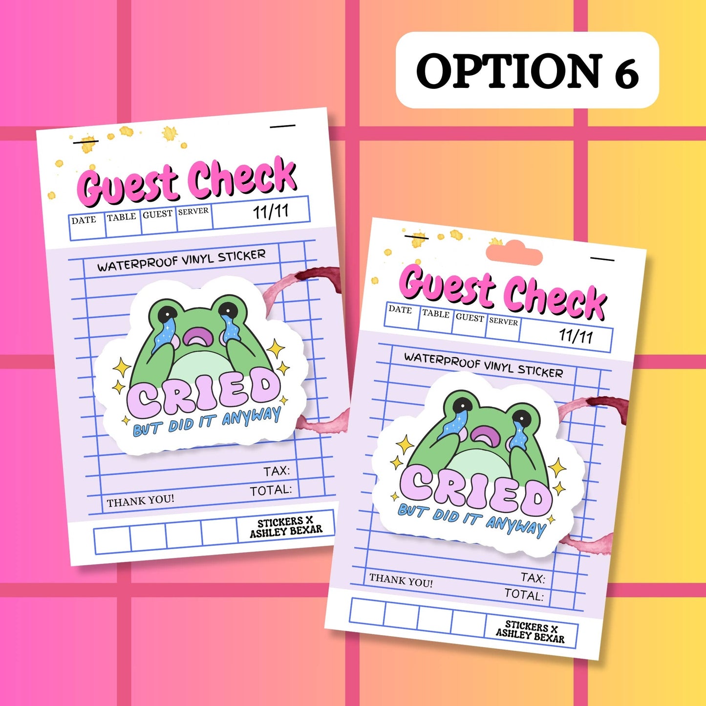 Frog Cry Relatable Mental Health Waterproof Vinyl Sticker: Matte / Done!