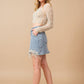 Embellished Denim Mini Skirt