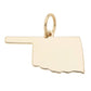 Oklahoma Shaped State Charm in Shiny Gold
