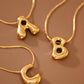 18K Gold Plated Waterproof Stainless Steel Initial Necklace - 0147: L