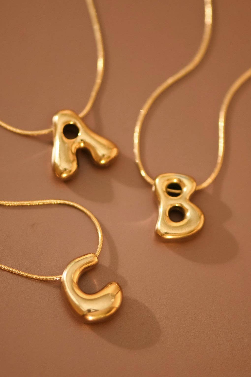 18K Gold Plated Waterproof Stainless Steel Initial Necklace - 0147: L