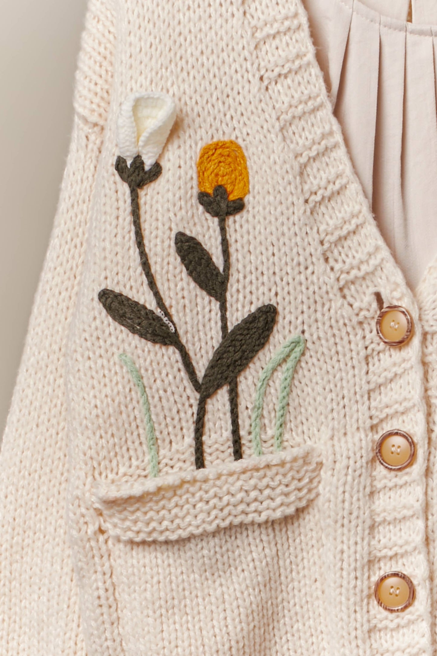 Flower Embroidered Cardigan