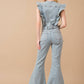 Ruffle Denim Jumpsuit