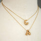 18K Gold Plated Waterproof Stainless Steel Initial Necklace - 0147: L
