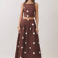 Polka Dot Open Back Tie Crop Top