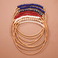 Patriotic Boho Layered Guitar String Bracelet Set - 8074: S0OX3T8074