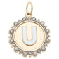Rhinestone Letter Disc Charm in Shiny Gold: L