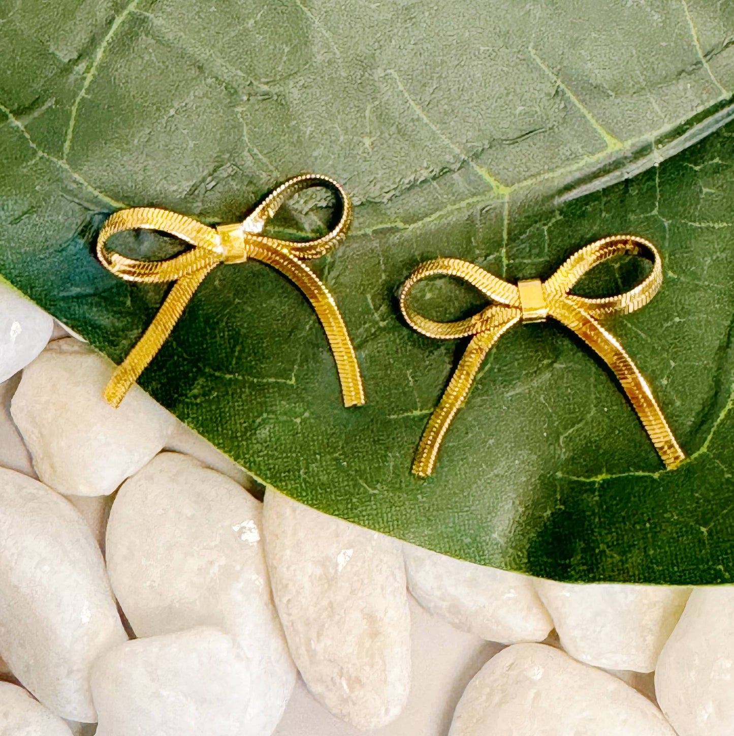 Herringbone Bow Earrings