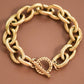 18K Gold PVD Plated Stainless Steel Chunky Link Chain Bracelet - 7174: S0OX3T7174
