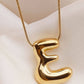 18K Gold Plated Waterproof Stainless Steel Initial Necklace - 0147: L