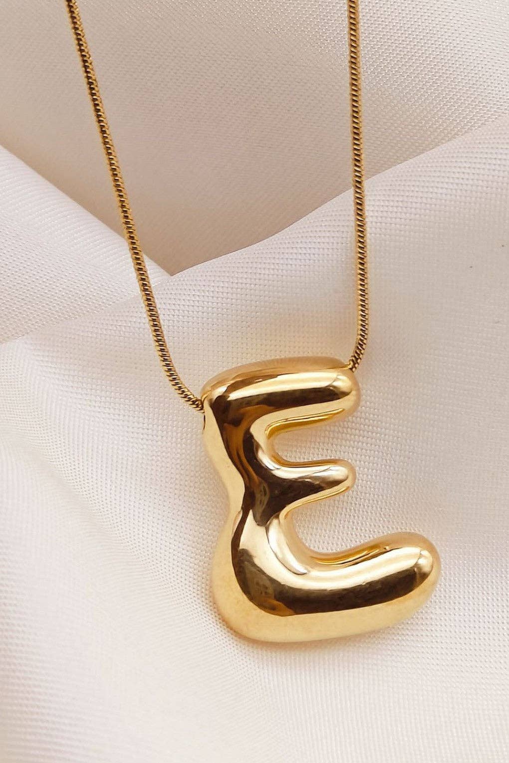 18K Gold Plated Waterproof Stainless Steel Initial Necklace - 0147: L