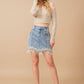 Embellished Denim Mini Skirt