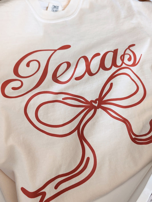 Texas Gameday Bow Tee - Ivory