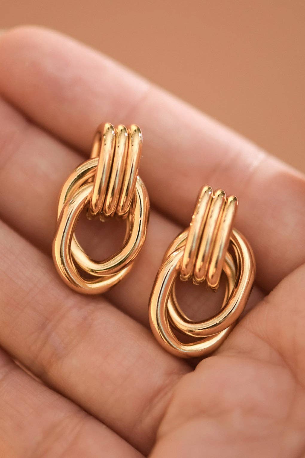 18K Gold Plated Waterproof Stainless Steel Stud Earrings - 7785: S0OX3T7785