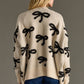 Tan & Black Bow Cardigan