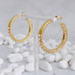 Gold and Pearl Hoop Earrings