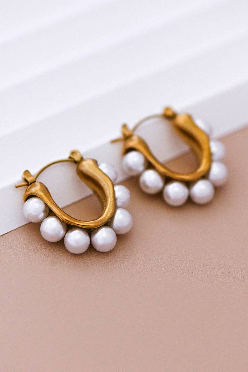 18K Gold Plated Waterproof Stainless Steel Hoop Earrings - 7019: S0OX3T7019
