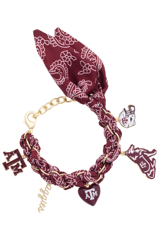 Texas A&M Aggies Bandana Charm Bracelet