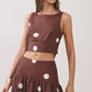 Polka Dot Open Back Tie Crop Top