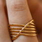 18K Gold Plated Waterproof Stainless Steel Ring - 7941: S0OX3T7941