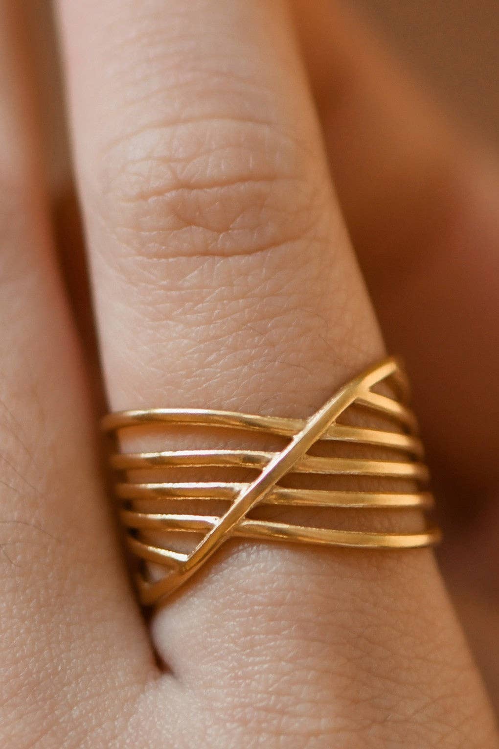 18K Gold Plated Waterproof Stainless Steel Ring - 7941: S0OX3T7941