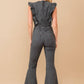 Ruffle Denim Jumpsuit