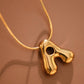 18K Gold Plated Waterproof Stainless Steel Initial Necklace - 0147: L