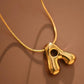18K Gold Plated Waterproof Stainless Steel Initial Necklace - 0147: L