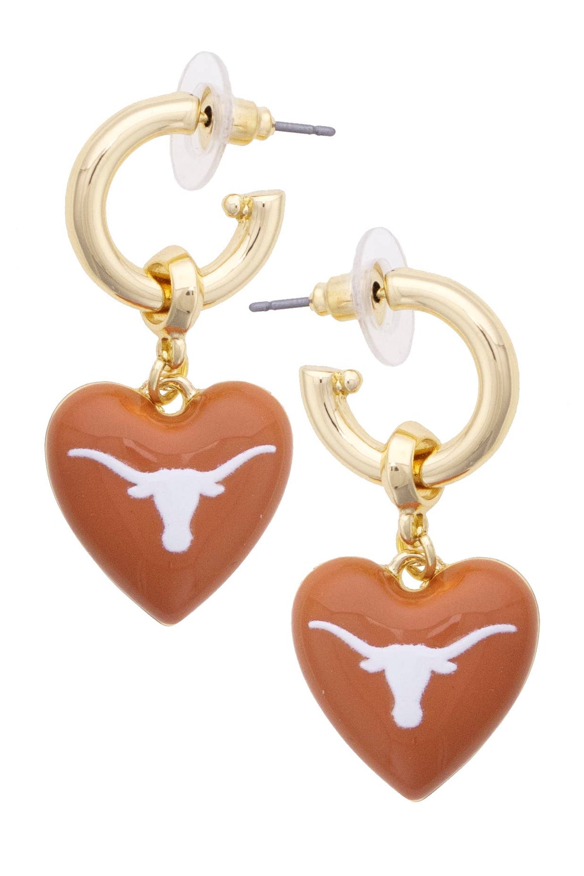 Texas Longhorns Heart Drop Earrings