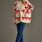Tan & Red Bow Cardigan
