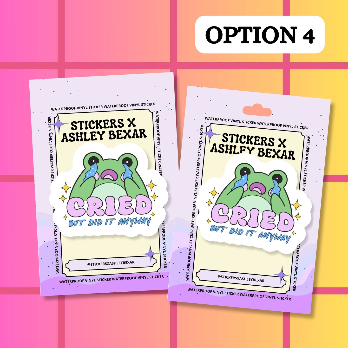 Frog Cry Relatable Mental Health Waterproof Vinyl Sticker: Matte / Done!