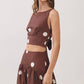 Polka Dot Open Back Tie Crop Top