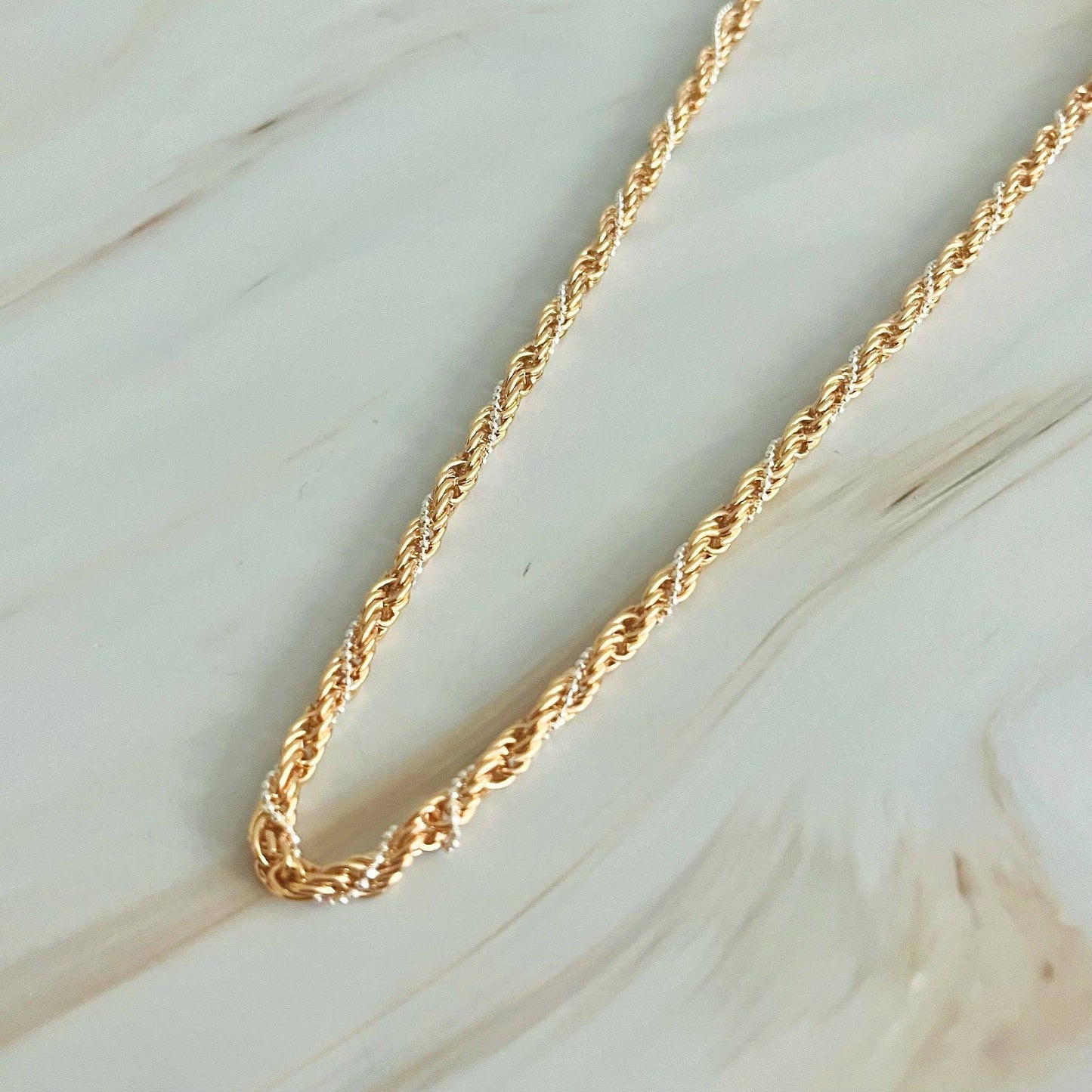 Mixed Metals Rope Necklace