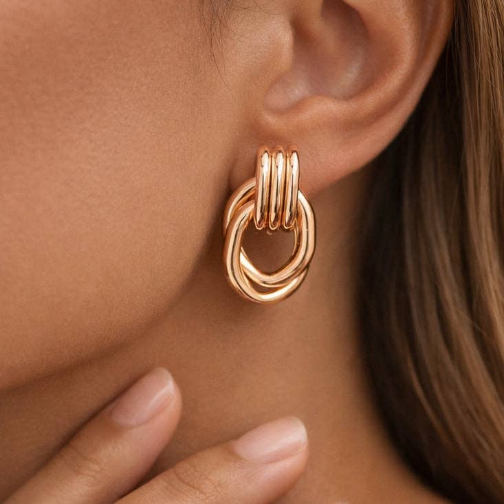 18K Gold Plated Waterproof Stainless Steel Stud Earrings - 7785: S0OX3T7785
