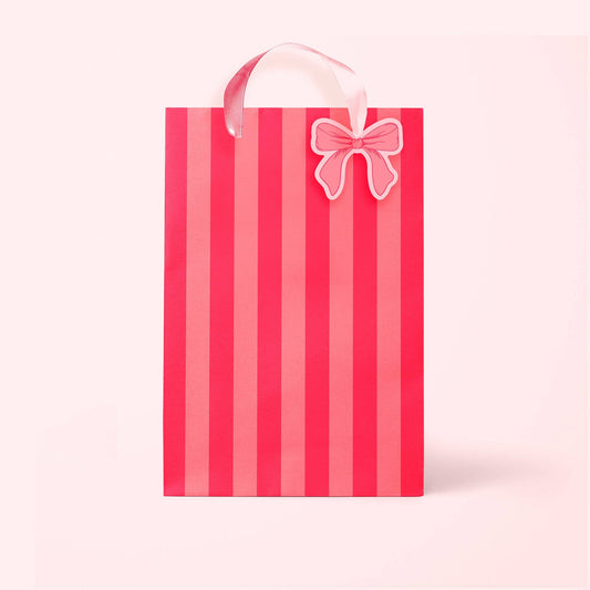 Bow and Stripes Gift Bag | Holiday: M
