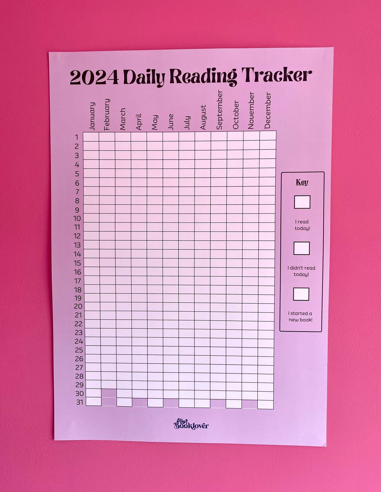 2024 Reading Tracker: A4