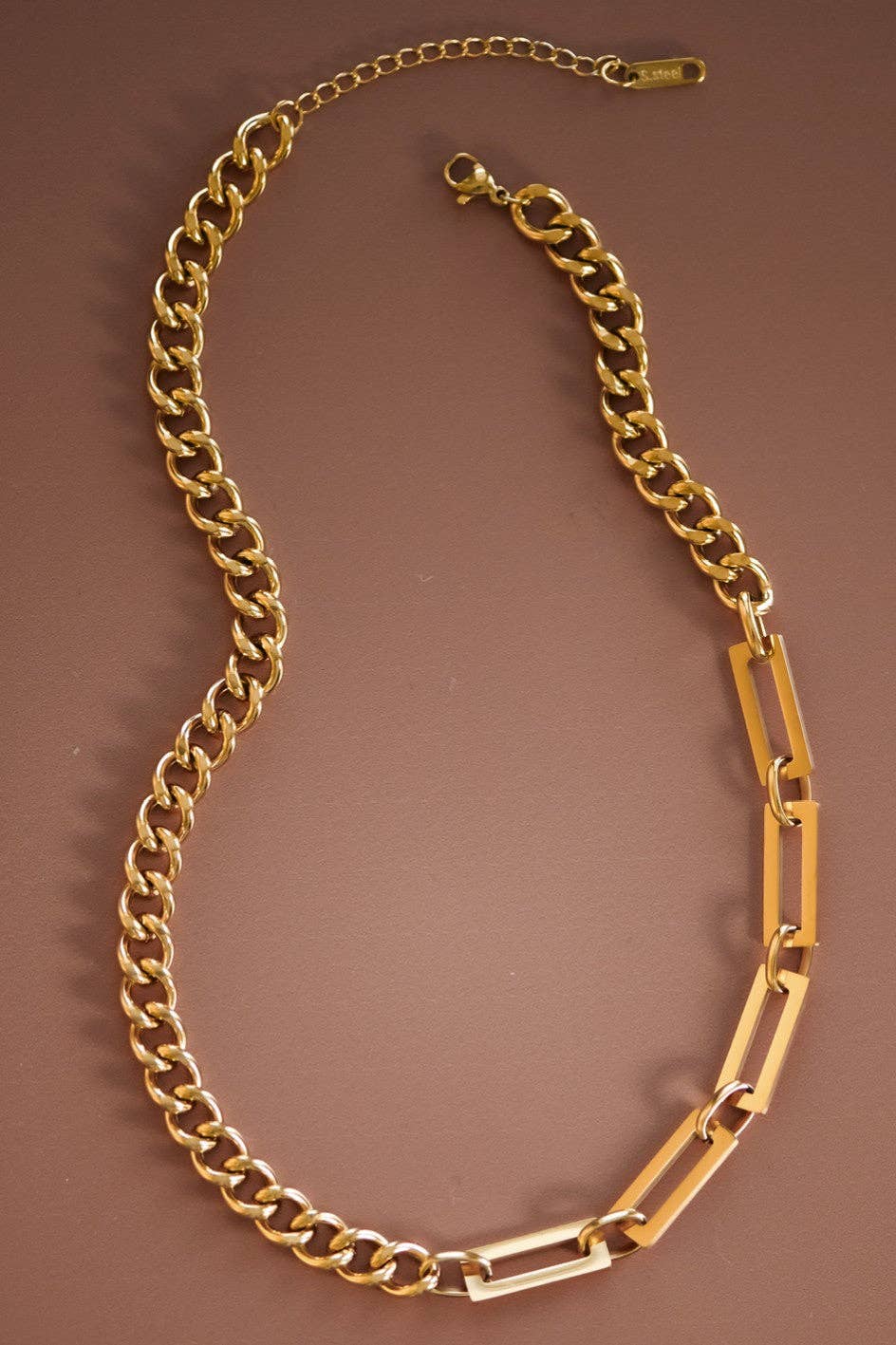 18K Gold Plated Waterproof Stainless Steel Chain Necklace - 6871: S0OX3T6871