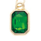 Emerald Cut Rhinestone Charm in Green