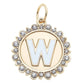 Rhinestone Letter Disc Charm in Shiny Gold: L
