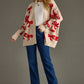 Tan & Red Bow Cardigan