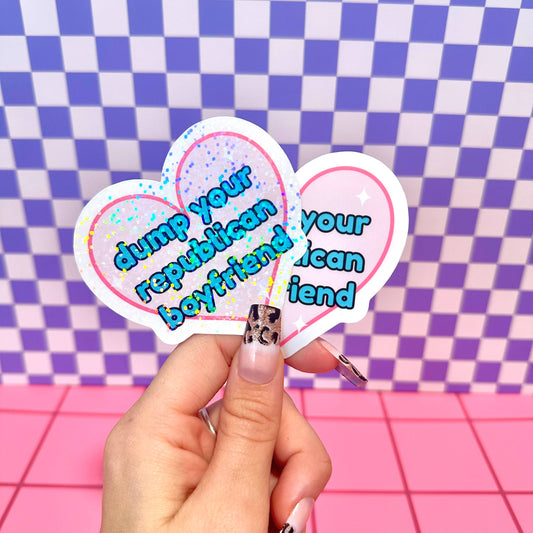 Feminist Liberal Funny Democrat Waterproof Vinyl Sticker: Glitter / Done!