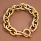 18K Gold PVD Plated Stainless Steel Chunky Link Chain Bracelet - 7174: S0OX3T7174