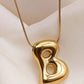 18K Gold Plated Waterproof Stainless Steel Initial Necklace - 0147: L