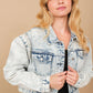 Acid Washed Embellished Denim Jacket
