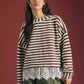 Lace Hem Striped Top