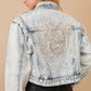 Acid Washed Embellished Denim Jacket
