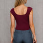 Scoop Neck Body Suit - Deep Red