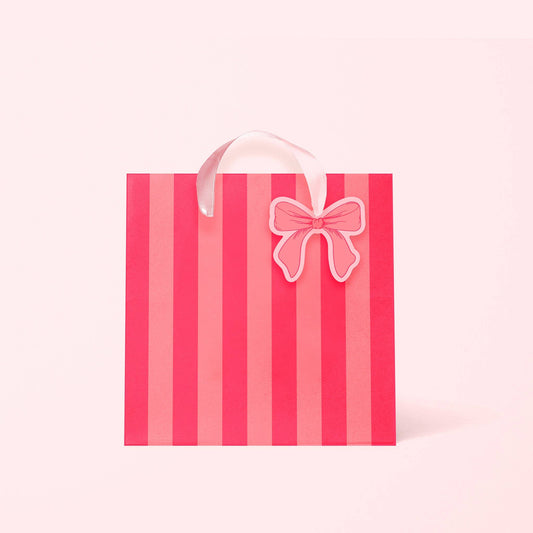 Bow and Stripes Gift Bag | Holiday: S